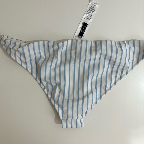Polo Ralph Lauren White & Blue Ribbed Texture Bikini Bottom XXL - Picture 3 of 6